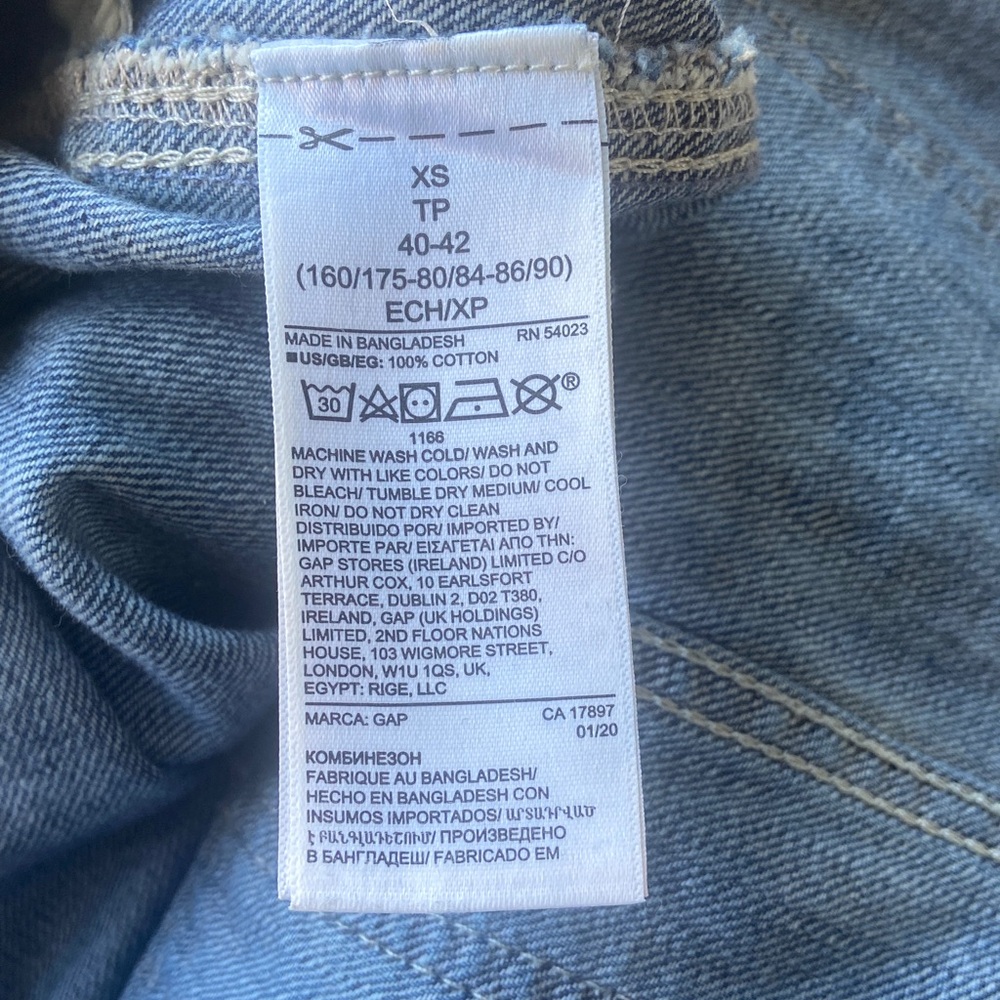GAP for Good Slouchy Overalls Medium Indigo, Size XS Women - Picture 9 of 13